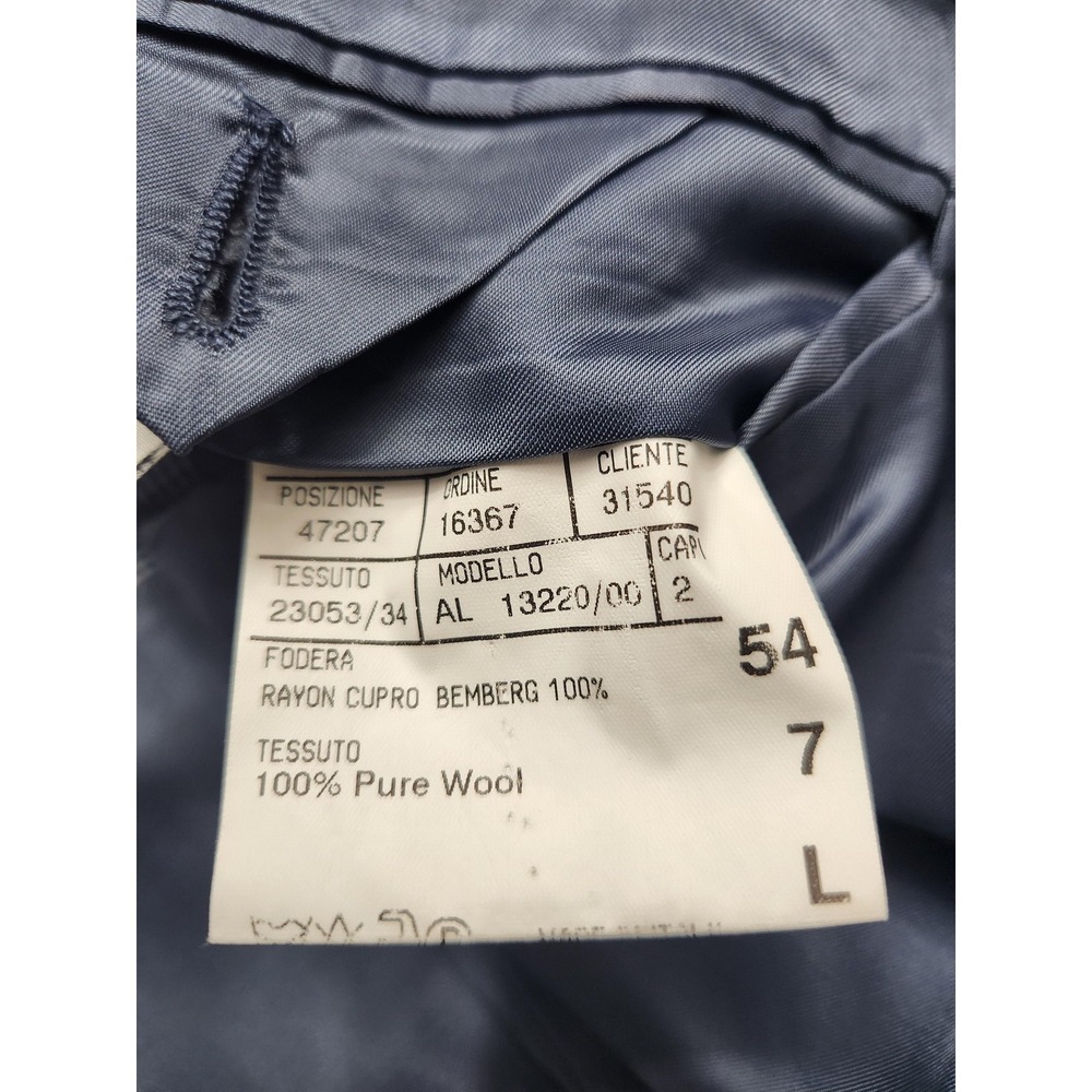 Canali Blazer Mens 54R Blue Plaid Wool Sport Coat Made In Italy Saks Fifth - Picture 15 of 16